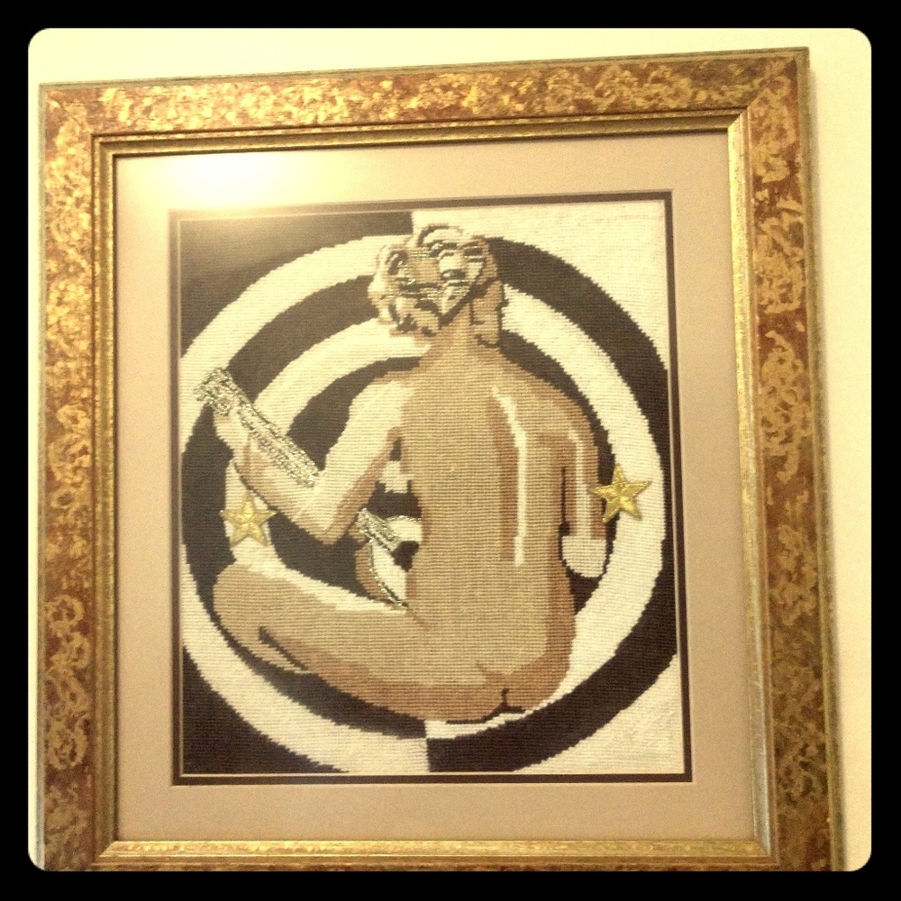 Handmade Need-point Artwork of Naked-Woman